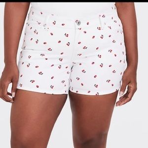 Classic Skinny Short - Vintage Stretch Cherry Berry Strawberry Print Size 16